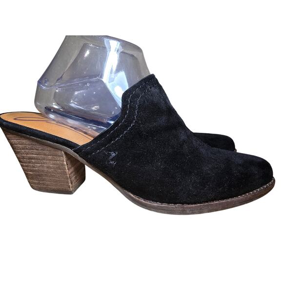 Zodiac Ada Black Suede Western Mules Womens Size 9 Chunky Heel Great condition - Picture 3 of 8